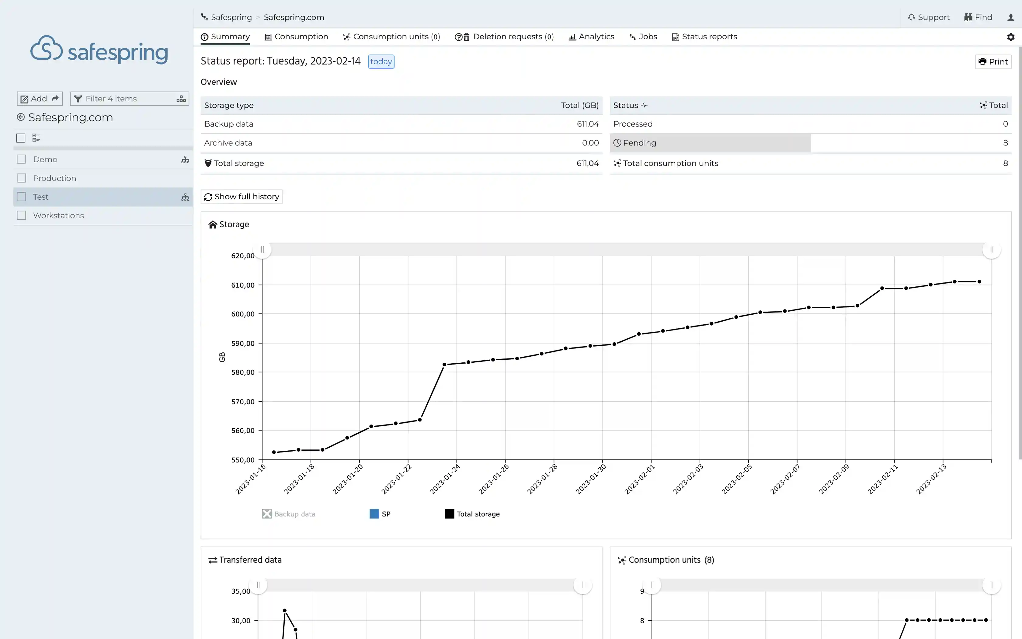 Safesprings nye backup-portal